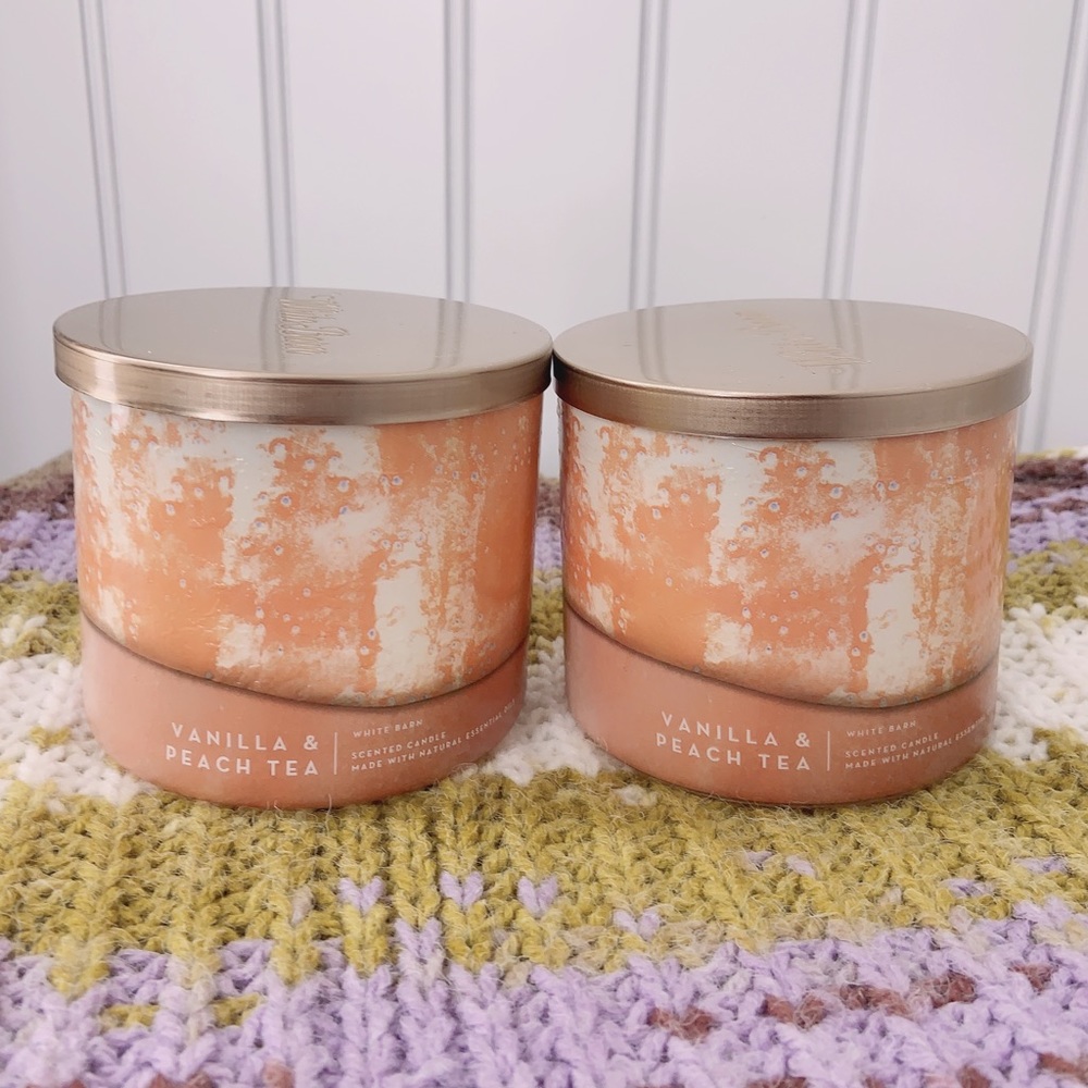 BBW Vanilla & Peach Tea candle set